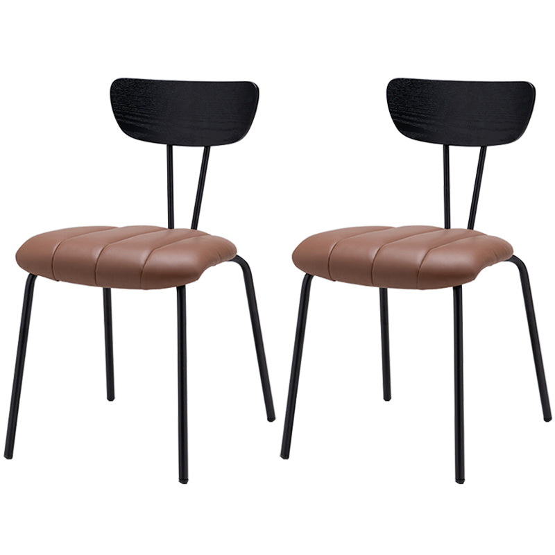 Nordic Style Solid Wood Dining Room Chair Open Back Dining Side Chair for Home Use Brown Black 2 Piece Set Clearhalo ' kitchen&dining_furn' 'Dining Chairs' 'Dining Tables & Seating' 'dining_chair' 'furn' 'furn_dining_chair' 'Furniture' 'furniture_dining_chair' 'Kitchen & Dining Furniture' 'kitchen' 3484175