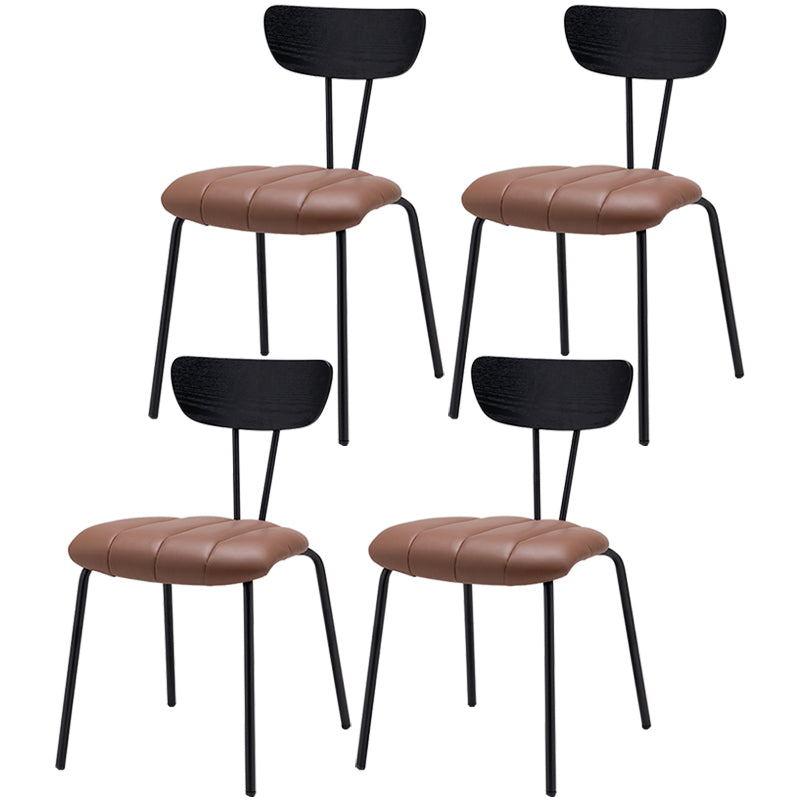 Nordic Style Solid Wood Dining Room Chair Open Back Dining Side Chair for Home Use Brown Black 4 Piece Set Clearhalo ' kitchen&dining_furn' 'Dining Chairs' 'Dining Tables & Seating' 'dining_chair' 'furn' 'furn_dining_chair' 'Furniture' 'furniture_dining_chair' 'Kitchen & Dining Furniture' 'kitchen' 3484176