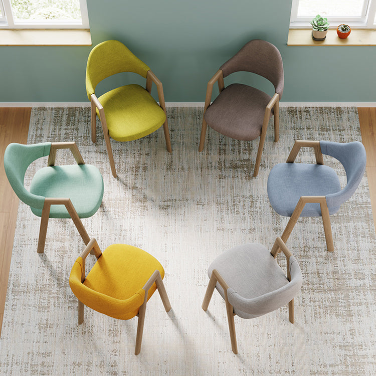 Nordic Fabric Dining Side Chair with Metal Base 33"H Open Back Dining Side Chair for Restaurant Clearhalo ' kitchen&dining_furn' 'Dining Chairs' 'Dining Tables & Seating' 'dining_chair' 'furn' 'furn_dining_chair' 'Furniture' 'furniture_dining_chair' 'Kitchen & Dining Furniture' 'kitchen' 3484181