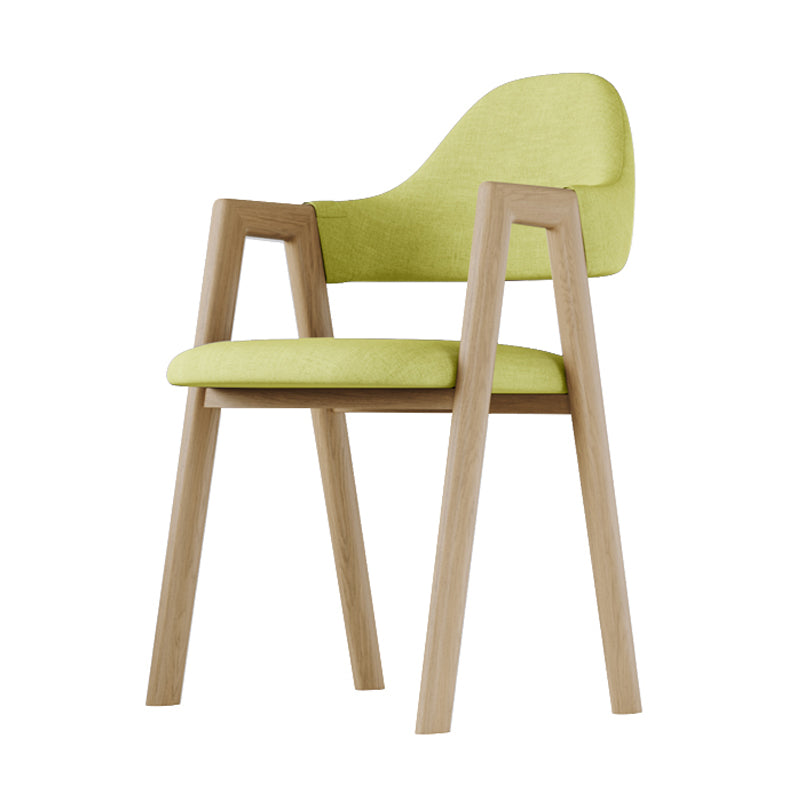 Nordic Fabric Dining Side Chair with Metal Base 33"H Open Back Dining Side Chair for Restaurant Green 1 Piece Clearhalo ' kitchen&dining_furn' 'Dining Chairs' 'Dining Tables & Seating' 'dining_chair' 'furn' 'furn_dining_chair' 'Furniture' 'furniture_dining_chair' 'Kitchen & Dining Furniture' 'kitchen' 3484184