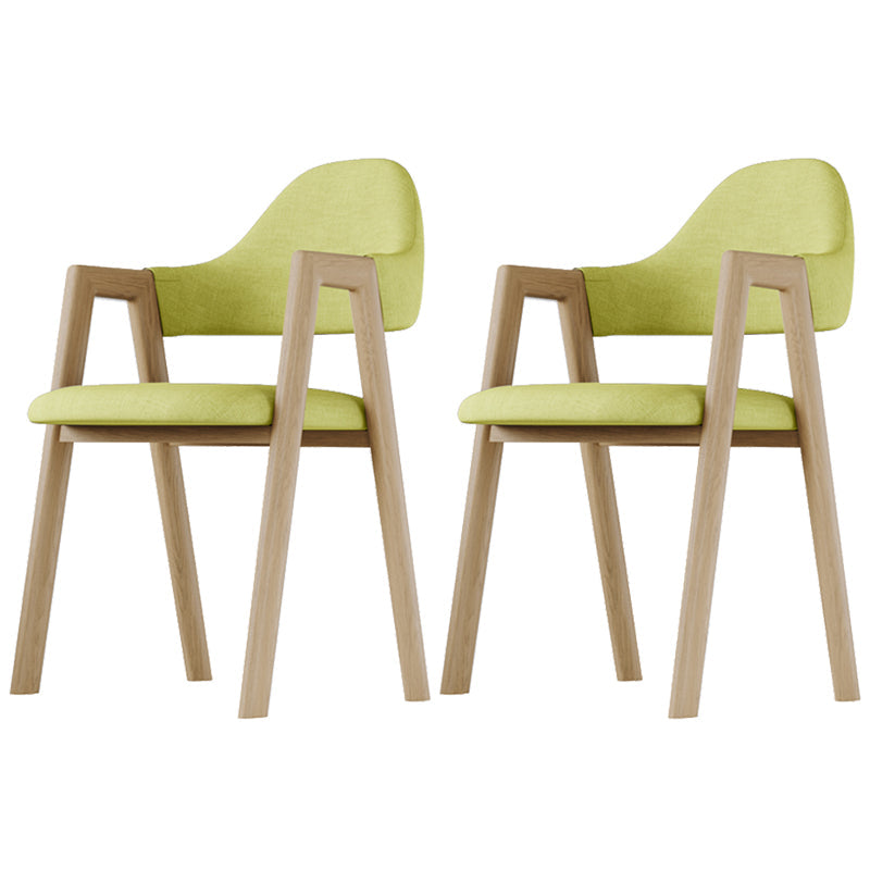 Nordic Fabric Dining Side Chair with Metal Base 33"H Open Back Dining Side Chair for Restaurant Green 2 Piece Set Clearhalo ' kitchen&dining_furn' 'Dining Chairs' 'Dining Tables & Seating' 'dining_chair' 'furn' 'furn_dining_chair' 'Furniture' 'furniture_dining_chair' 'Kitchen & Dining Furniture' 'kitchen' 3484185