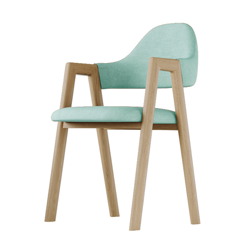 Nordic Fabric Dining Side Chair with Metal Base 33"H Open Back Dining Side Chair for Restaurant Turquoise 1 Piece Clearhalo ' kitchen&dining_furn' 'Dining Chairs' 'Dining Tables & Seating' 'dining_chair' 'furn' 'furn_dining_chair' 'Furniture' 'furniture_dining_chair' 'Kitchen & Dining Furniture' 'kitchen' 3484189
