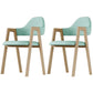 Nordic Fabric Dining Side Chair with Metal Base 33"H Open Back Dining Side Chair for Restaurant Turquoise 2 Piece Set Clearhalo ' kitchen&dining_furn' 'Dining Chairs' 'Dining Tables & Seating' 'dining_chair' 'furn' 'furn_dining_chair' 'Furniture' 'furniture_dining_chair' 'Kitchen & Dining Furniture' 'kitchen' 3484191