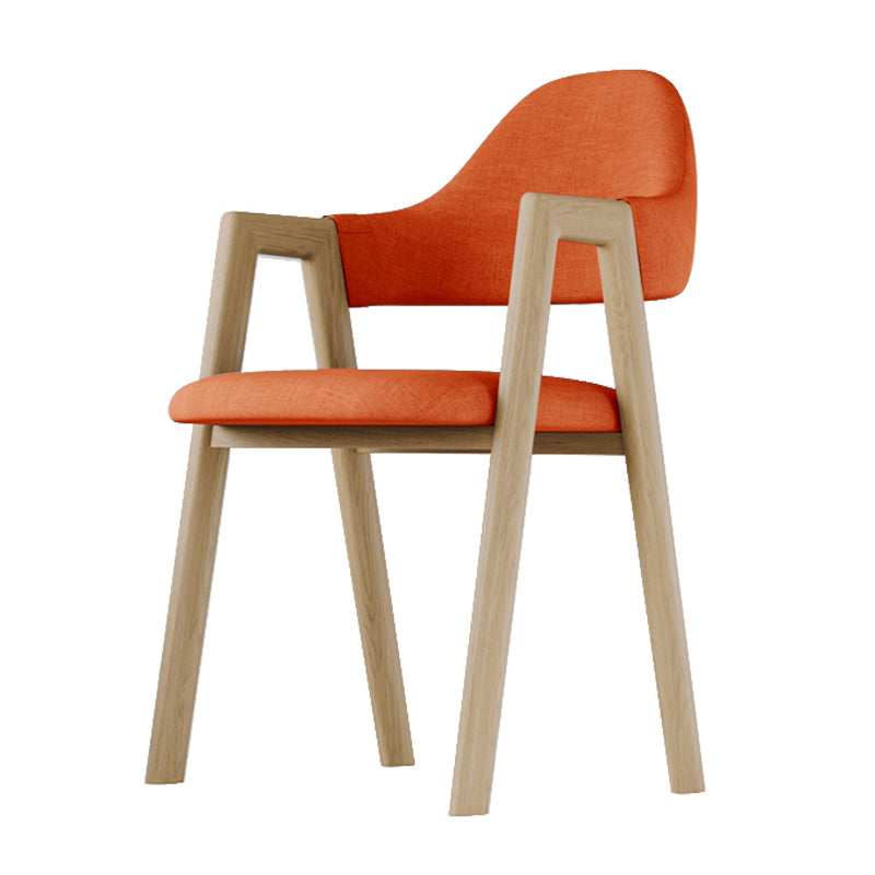 Nordic Fabric Dining Side Chair with Metal Base 33"H Open Back Dining Side Chair for Restaurant Orange 1 Piece Clearhalo ' kitchen&dining_furn' 'Dining Chairs' 'Dining Tables & Seating' 'dining_chair' 'furn' 'furn_dining_chair' 'Furniture' 'furniture_dining_chair' 'Kitchen & Dining Furniture' 'kitchen' 3484195