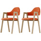Nordic Fabric Dining Side Chair with Metal Base 33"H Open Back Dining Side Chair for Restaurant Orange 2 Piece Set Clearhalo ' kitchen&dining_furn' 'Dining Chairs' 'Dining Tables & Seating' 'dining_chair' 'furn' 'furn_dining_chair' 'Furniture' 'furniture_dining_chair' 'Kitchen & Dining Furniture' 'kitchen' 3484198