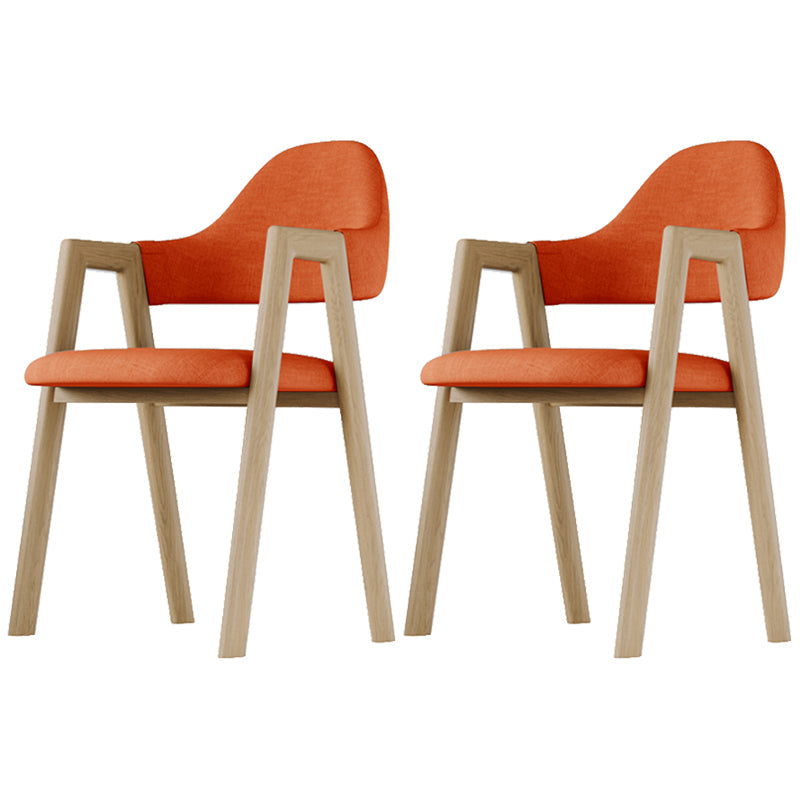 Nordic Fabric Dining Side Chair with Metal Base 33"H Open Back Dining Side Chair for Restaurant Orange 2 Piece Set Clearhalo ' kitchen&dining_furn' 'Dining Chairs' 'Dining Tables & Seating' 'dining_chair' 'furn' 'furn_dining_chair' 'Furniture' 'furniture_dining_chair' 'Kitchen & Dining Furniture' 'kitchen' 3484198