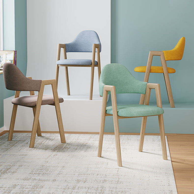 Nordic Fabric Dining Side Chair with Metal Base 33"H Open Back Dining Side Chair for Restaurant Clearhalo ' kitchen&dining_furn' 'Dining Chairs' 'Dining Tables & Seating' 'dining_chair' 'furn' 'furn_dining_chair' 'Furniture' 'furniture_dining_chair' 'Kitchen & Dining Furniture' 'kitchen' 3484199