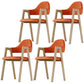 Nordic Fabric Dining Side Chair with Metal Base 33"H Open Back Dining Side Chair for Restaurant Orange 4 Piece Set Clearhalo ' kitchen&dining_furn' 'Dining Chairs' 'Dining Tables & Seating' 'dining_chair' 'furn' 'furn_dining_chair' 'Furniture' 'furniture_dining_chair' 'Kitchen & Dining Furniture' 'kitchen' 3484200