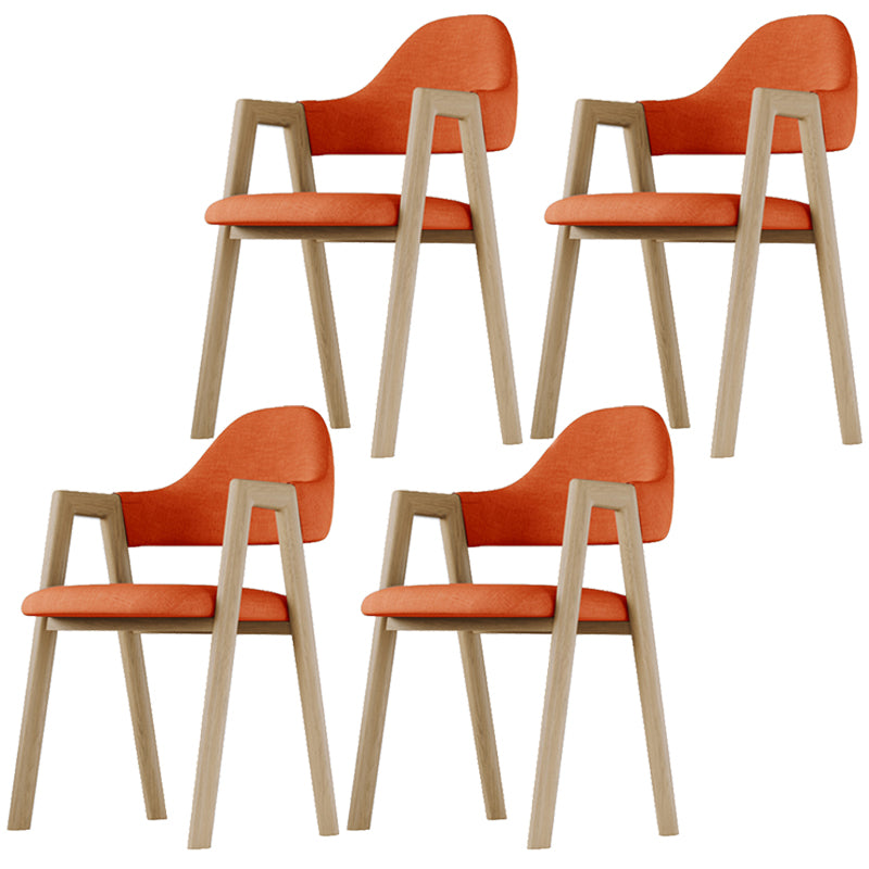 Nordic Fabric Dining Side Chair with Metal Base 33"H Open Back Dining Side Chair for Restaurant Orange 4 Piece Set Clearhalo ' kitchen&dining_furn' 'Dining Chairs' 'Dining Tables & Seating' 'dining_chair' 'furn' 'furn_dining_chair' 'Furniture' 'furniture_dining_chair' 'Kitchen & Dining Furniture' 'kitchen' 3484200