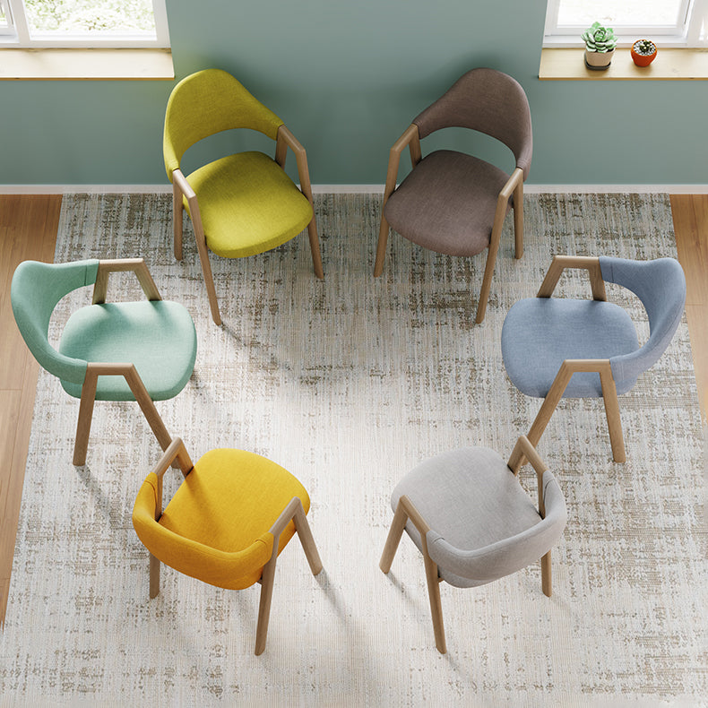 Nordic Fabric Dining Side Chair with Metal Base 33"H Open Back Dining Side Chair for Restaurant Clearhalo ' kitchen&dining_furn' 'Dining Chairs' 'Dining Tables & Seating' 'dining_chair' 'furn' 'furn_dining_chair' 'Furniture' 'furniture_dining_chair' 'Kitchen & Dining Furniture' 'kitchen' 3484201