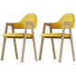 Nordic Fabric Dining Side Chair with Metal Base 33"H Open Back Dining Side Chair for Restaurant Yellow 2 Piece Set Clearhalo ' kitchen&dining_furn' 'Dining Chairs' 'Dining Tables & Seating' 'dining_chair' 'furn' 'furn_dining_chair' 'Furniture' 'furniture_dining_chair' 'Kitchen & Dining Furniture' 'kitchen' 3484203