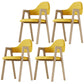 Nordic Fabric Dining Side Chair with Metal Base 33"H Open Back Dining Side Chair for Restaurant Yellow 4 Piece Set Clearhalo ' kitchen&dining_furn' 'Dining Chairs' 'Dining Tables & Seating' 'dining_chair' 'furn' 'furn_dining_chair' 'Furniture' 'furniture_dining_chair' 'Kitchen & Dining Furniture' 'kitchen' 3484204