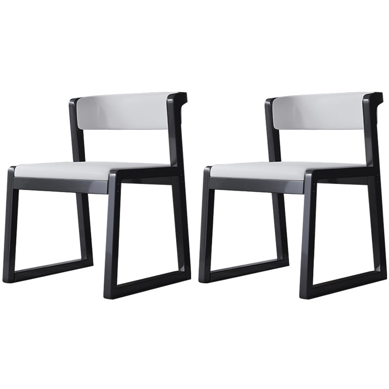 Wood Modern Dining Side Chair with Color Cushion Open Back Dining Side Chair for Kitchen White 2 Piece Set Black Clearhalo ' kitchen&dining_furn' 'Dining Chairs' 'Dining Tables & Seating' 'dining_chair' 'furn' 'furn_dining_chair' 'Furniture' 'furniture_dining_chair' 'Kitchen & Dining Furniture' 'kitchen' 3484216