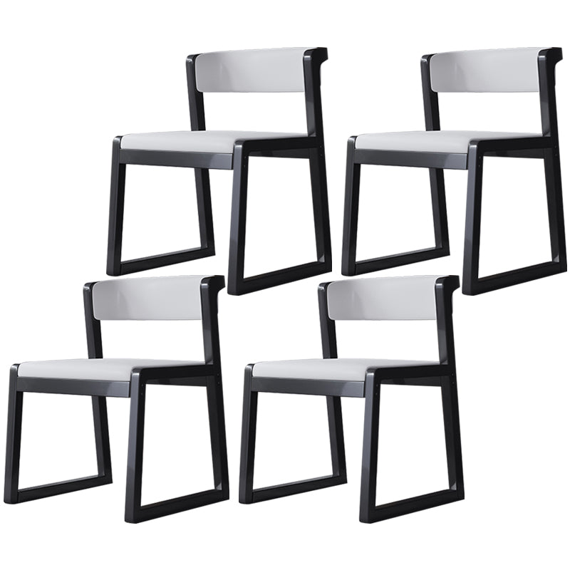 Wood Modern Dining Side Chair with Color Cushion Open Back Dining Side Chair for Kitchen White 4 Piece Set Black Clearhalo ' kitchen&dining_furn' 'Dining Chairs' 'Dining Tables & Seating' 'dining_chair' 'furn' 'furn_dining_chair' 'Furniture' 'furniture_dining_chair' 'Kitchen & Dining Furniture' 'kitchen' 3484219