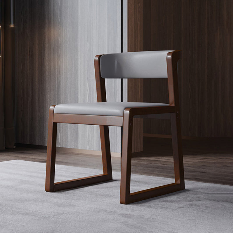 Wood Modern Dining Side Chair with Color Cushion Open Back Dining Side Chair for Kitchen Grey 1 Piece Walnut Clearhalo ' kitchen&dining_furn' 'Dining Chairs' 'Dining Tables & Seating' 'dining_chair' 'furn' 'furn_dining_chair' 'Furniture' 'furniture_dining_chair' 'Kitchen & Dining Furniture' 'kitchen' 3484229