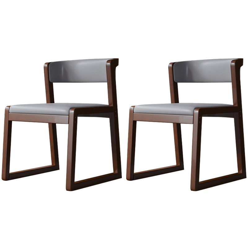 Wood Modern Dining Side Chair with Color Cushion Open Back Dining Side Chair for Kitchen Grey 2 Piece Set Walnut Clearhalo ' kitchen&dining_furn' 'Dining Chairs' 'Dining Tables & Seating' 'dining_chair' 'furn' 'furn_dining_chair' 'Furniture' 'furniture_dining_chair' 'Kitchen & Dining Furniture' 'kitchen' 3484230
