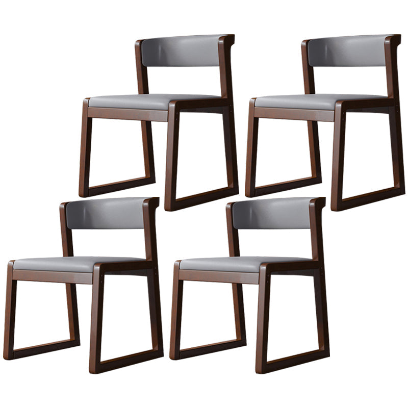 Wood Modern Dining Side Chair with Color Cushion Open Back Dining Side Chair for Kitchen Grey 4 Piece Set Walnut Clearhalo ' kitchen&dining_furn' 'Dining Chairs' 'Dining Tables & Seating' 'dining_chair' 'furn' 'furn_dining_chair' 'Furniture' 'furniture_dining_chair' 'Kitchen & Dining Furniture' 'kitchen' 3484231