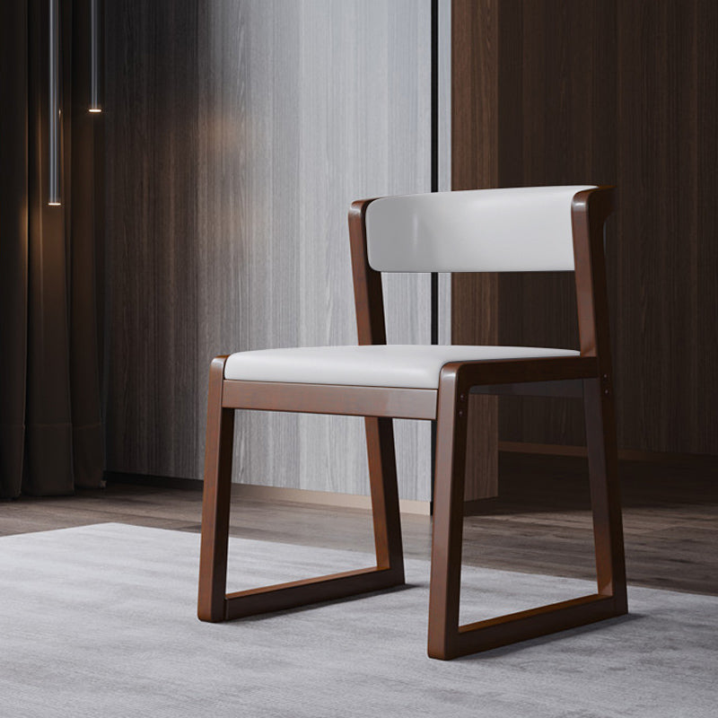 Wood Modern Dining Side Chair with Color Cushion Open Back Dining Side Chair for Kitchen White 1 Piece Walnut Clearhalo ' kitchen&dining_furn' 'Dining Chairs' 'Dining Tables & Seating' 'dining_chair' 'furn' 'furn_dining_chair' 'Furniture' 'furniture_dining_chair' 'Kitchen & Dining Furniture' 'kitchen' 3484232