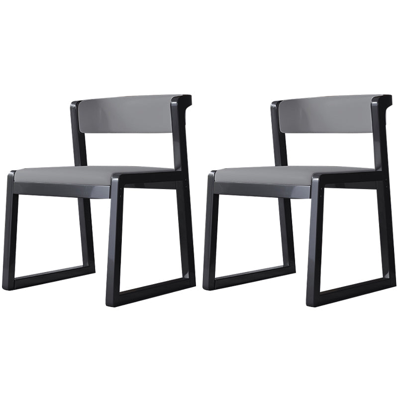 Wood Modern Dining Side Chair with Color Cushion Open Back Dining Side Chair for Kitchen Grey 2 Piece Set Black Clearhalo ' kitchen&dining_furn' 'Dining Chairs' 'Dining Tables & Seating' 'dining_chair' 'furn' 'furn_dining_chair' 'Furniture' 'furniture_dining_chair' 'Kitchen & Dining Furniture' 'kitchen' 3484236