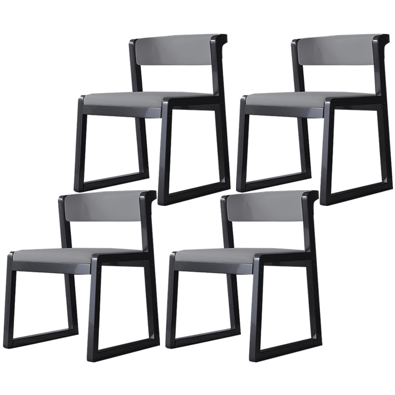 Wood Modern Dining Side Chair with Color Cushion Open Back Dining Side Chair for Kitchen Grey 4 Piece Set Black Clearhalo ' kitchen&dining_furn' 'Dining Chairs' 'Dining Tables & Seating' 'dining_chair' 'furn' 'furn_dining_chair' 'Furniture' 'furniture_dining_chair' 'Kitchen & Dining Furniture' 'kitchen' 3484237