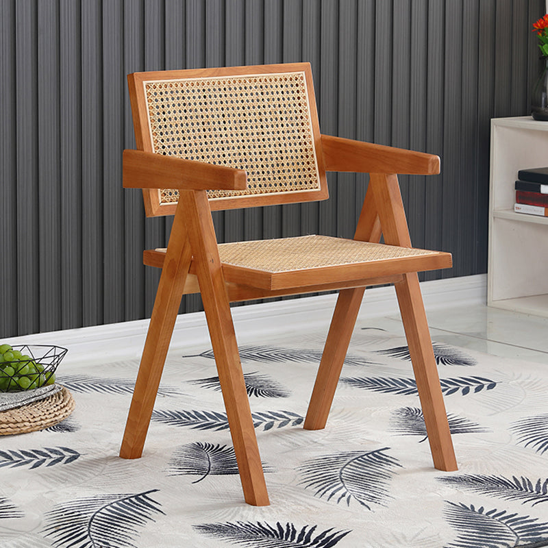 Modern Kitchen Opening Back Dining Arm Chair Solid Wood Dining Arm Chair Light Brown 1 Piece Clearhalo ' kitchen&dining_furn' 'Dining Chairs' 'Dining Tables & Seating' 'dining_chair' 'furn' 'furn_dining_chair' 'Furniture' 'furniture_dining_chair' 'Kitchen & Dining Furniture' 'kitchen' 3484242