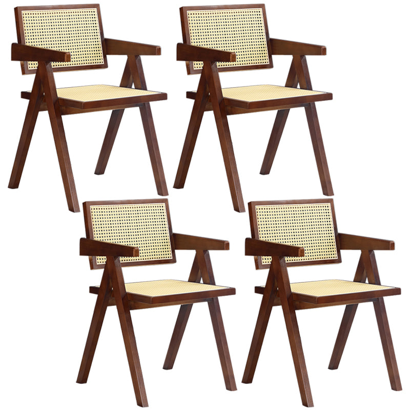 Modern Kitchen Opening Back Dining Arm Chair Solid Wood Dining Arm Chair Walnut 4 Piece Set Clearhalo ' kitchen&dining_furn' 'Dining Chairs' 'Dining Tables & Seating' 'dining_chair' 'furn' 'furn_dining_chair' 'Furniture' 'furniture_dining_chair' 'Kitchen & Dining Furniture' 'kitchen' 3484257