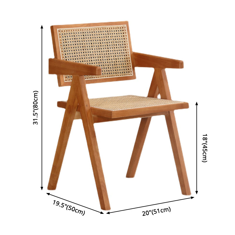 Modern Kitchen Opening Back Dining Arm Chair Solid Wood Dining Arm Chair Clearhalo ' kitchen&dining_furn' 'Dining Chairs' 'Dining Tables & Seating' 'dining_chair' 'furn' 'furn_dining_chair' 'Furniture' 'furniture_dining_chair' 'Kitchen & Dining Furniture' 'kitchen' 3484258