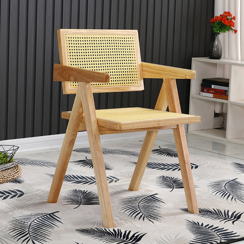 Modern Kitchen Opening Back Dining Arm Chair Solid Wood Dining Arm Chair Natural 1 Piece Clearhalo ' kitchen&dining_furn' 'Dining Chairs' 'Dining Tables & Seating' 'dining_chair' 'furn' 'furn_dining_chair' 'Furniture' 'furniture_dining_chair' 'Kitchen & Dining Furniture' 'kitchen' 3484259