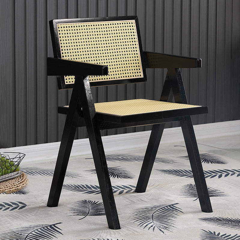 Modern Kitchen Opening Back Dining Arm Chair Solid Wood Dining Arm Chair Clearhalo ' kitchen&dining_furn' 'Dining Chairs' 'Dining Tables & Seating' 'dining_chair' 'furn' 'furn_dining_chair' 'Furniture' 'furniture_dining_chair' 'Kitchen & Dining Furniture' 'kitchen' 3484264