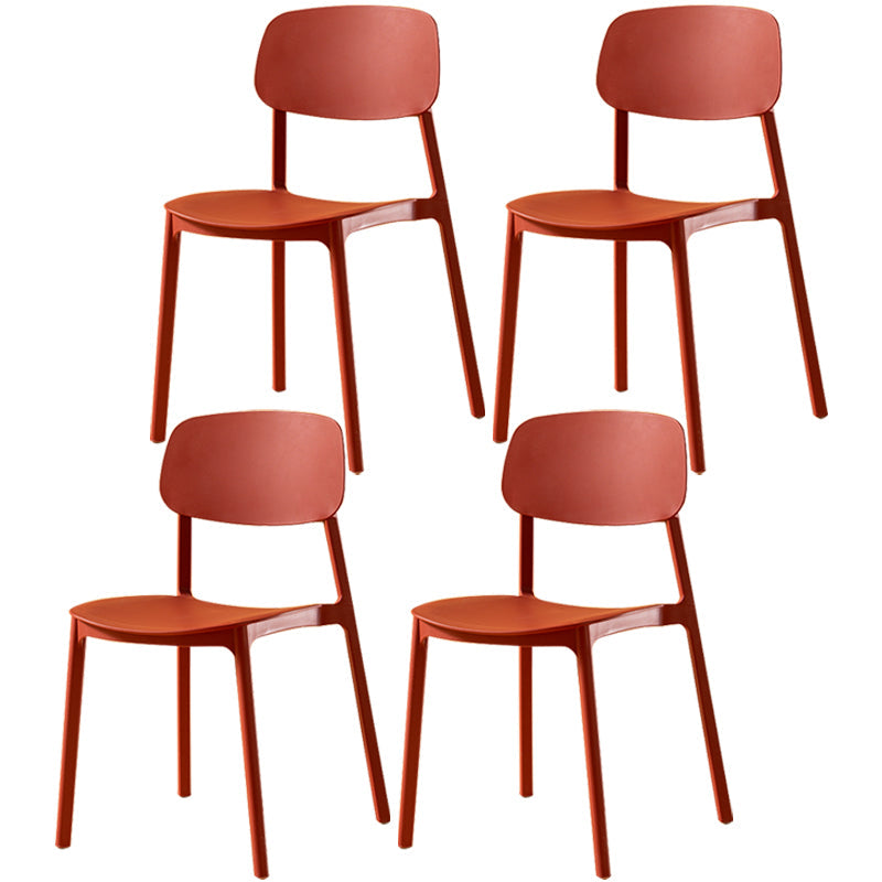 Multicolor Contemporary Style Side Chair Set Open Back Side Dining Chair Red 4 Piece Set Clearhalo ' kitchen&dining_furn' 'Dining Chairs' 'Dining Tables & Seating' 'dining_chair' 'furn' 'furn_dining_chair' 'Furniture' 'furniture_dining_chair' 'Kitchen & Dining Furniture' 'kitchen' 3484314