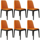 Modern Leather Armless Dining Chairs Solid Back Side Chair with Wood Legs Orange 6 Piece Set Black Clearhalo ' kitchen&dining_furn' 'Dining Chairs' 'Dining Tables & Seating' 'dining_chair' 'furn' 'furn_dining_chair' 'Furniture' 'furniture_dining_chair' 'Kitchen & Dining Furniture' 'kitchen' 3484319