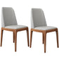 Modern Leather Armless Dining Chairs Solid Back Side Chair with Wood Legs Light Gray 2 Piece Set Walnut Clearhalo ' kitchen&dining_furn' 'Dining Chairs' 'Dining Tables & Seating' 'dining_chair' 'furn' 'furn_dining_chair' 'Furniture' 'furniture_dining_chair' 'Kitchen & Dining Furniture' 'kitchen' 3484328