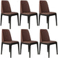Modern Leather Armless Dining Chairs Solid Back Side Chair with Wood Legs Coffee 6 Piece Set Black Clearhalo ' kitchen&dining_furn' 'Dining Chairs' 'Dining Tables & Seating' 'dining_chair' 'furn' 'furn_dining_chair' 'Furniture' 'furniture_dining_chair' 'Kitchen & Dining Furniture' 'kitchen' 3484345
