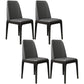 Modern Leather Armless Dining Chairs Solid Back Side Chair with Wood Legs Dark Gray 4 Piece Set Black Clearhalo ' kitchen&dining_furn' 'Dining Chairs' 'Dining Tables & Seating' 'dining_chair' 'furn' 'furn_dining_chair' 'Furniture' 'furniture_dining_chair' 'Kitchen & Dining Furniture' 'kitchen' 3484349