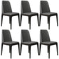 Modern Leather Armless Dining Chairs Solid Back Side Chair with Wood Legs Dark Gray 6 Piece Set Black Clearhalo ' kitchen&dining_furn' 'Dining Chairs' 'Dining Tables & Seating' 'dining_chair' 'furn' 'furn_dining_chair' 'Furniture' 'furniture_dining_chair' 'Kitchen & Dining Furniture' 'kitchen' 3484350