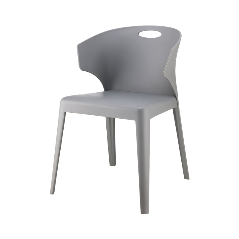 Contemporary Style Plastic Dining Room Chair Multicolor Wingback Side Chair Grey 1 Piece Clearhalo ' kitchen&dining_furn' 'Dining Chairs' 'Dining Tables & Seating' 'dining_chair' 'furn' 'furn_dining_chair' 'Furniture' 'furniture_dining_chair' 'Kitchen & Dining Furniture' 'kitchen' 3484352