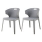 Contemporary Style Plastic Dining Room Chair Multicolor Wingback Side Chair Grey 2 Piece Set Clearhalo ' kitchen&dining_furn' 'Dining Chairs' 'Dining Tables & Seating' 'dining_chair' 'furn' 'furn_dining_chair' 'Furniture' 'furniture_dining_chair' 'Kitchen & Dining Furniture' 'kitchen' 3484353