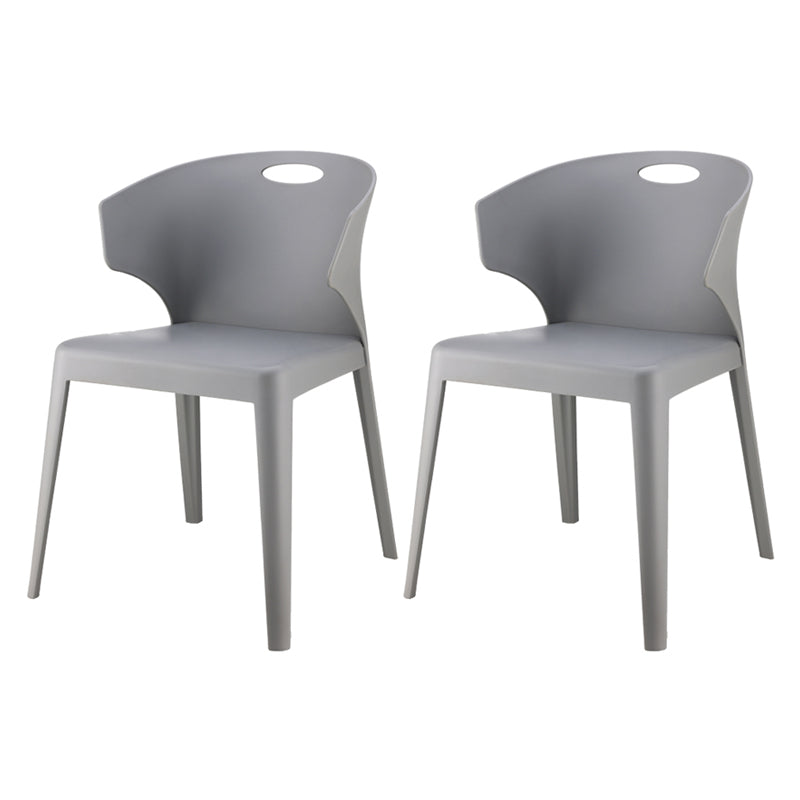 Contemporary Style Plastic Dining Room Chair Multicolor Wingback Side Chair Grey 2 Piece Set Clearhalo ' kitchen&dining_furn' 'Dining Chairs' 'Dining Tables & Seating' 'dining_chair' 'furn' 'furn_dining_chair' 'Furniture' 'furniture_dining_chair' 'Kitchen & Dining Furniture' 'kitchen' 3484353