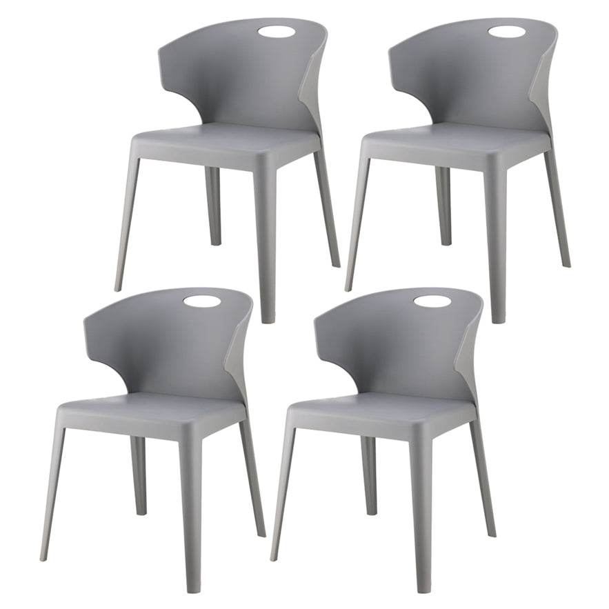 Contemporary Style Plastic Dining Room Chair Multicolor Wingback Side Chair Grey 4 Piece Set Clearhalo ' kitchen&dining_furn' 'Dining Chairs' 'Dining Tables & Seating' 'dining_chair' 'furn' 'furn_dining_chair' 'Furniture' 'furniture_dining_chair' 'Kitchen & Dining Furniture' 'kitchen' 3484355