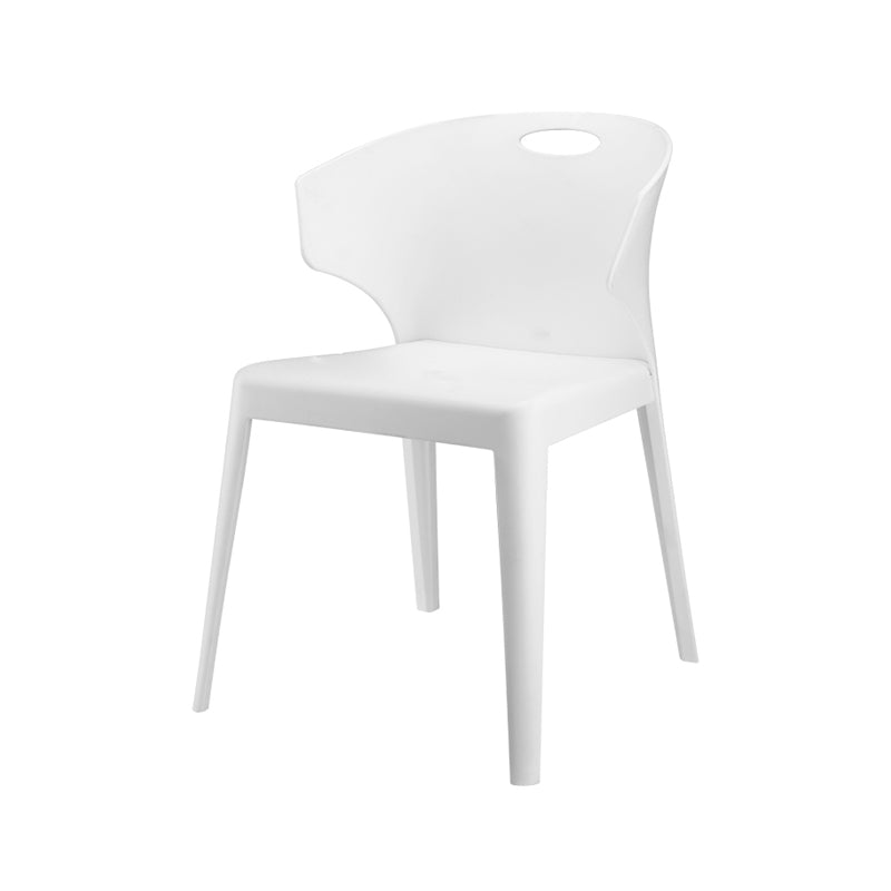 Contemporary Style Plastic Dining Room Chair Multicolor Wingback Side Chair White 1 Piece Clearhalo ' kitchen&dining_furn' 'Dining Chairs' 'Dining Tables & Seating' 'dining_chair' 'furn' 'furn_dining_chair' 'Furniture' 'furniture_dining_chair' 'Kitchen & Dining Furniture' 'kitchen' 3484358