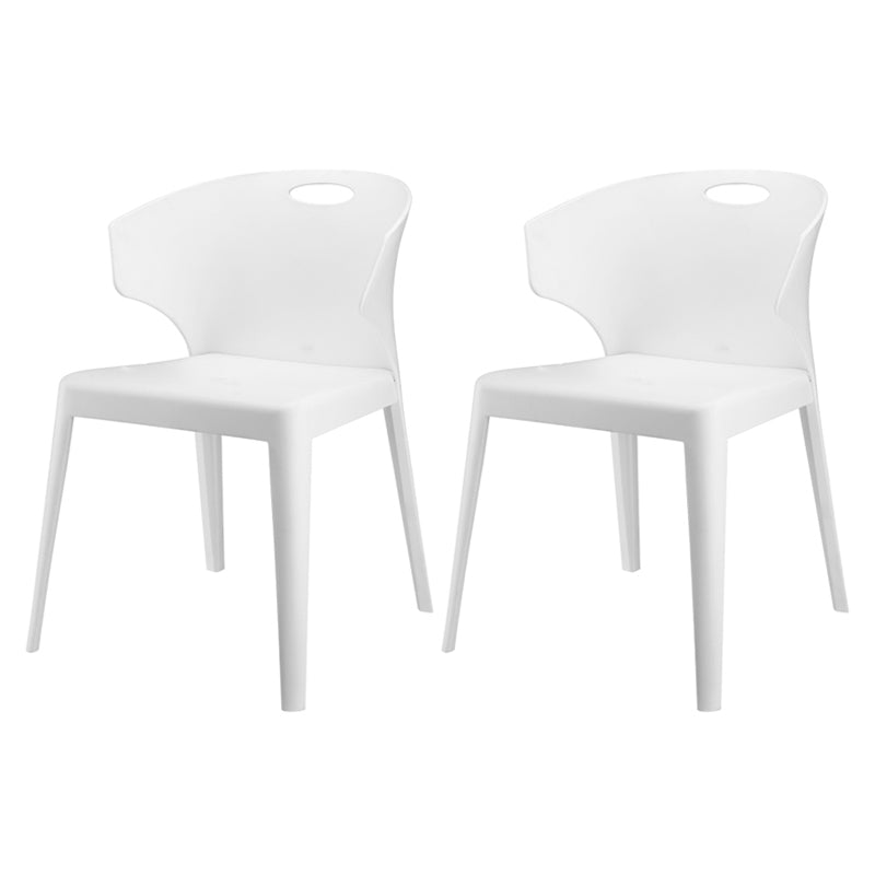 Contemporary Style Plastic Dining Room Chair Multicolor Wingback Side Chair White 2 Piece Set Clearhalo ' kitchen&dining_furn' 'Dining Chairs' 'Dining Tables & Seating' 'dining_chair' 'furn' 'furn_dining_chair' 'Furniture' 'furniture_dining_chair' 'Kitchen & Dining Furniture' 'kitchen' 3484360
