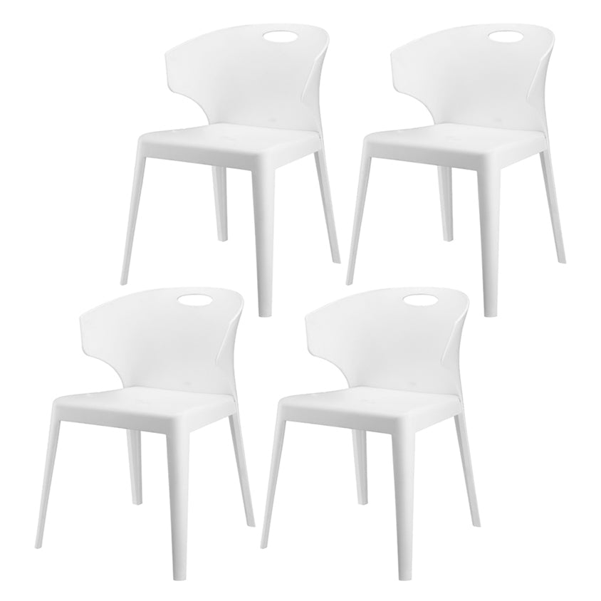 Contemporary Style Plastic Dining Room Chair Multicolor Wingback Side Chair White 4 Piece Set Clearhalo ' kitchen&dining_furn' 'Dining Chairs' 'Dining Tables & Seating' 'dining_chair' 'furn' 'furn_dining_chair' 'Furniture' 'furniture_dining_chair' 'Kitchen & Dining Furniture' 'kitchen' 3484361