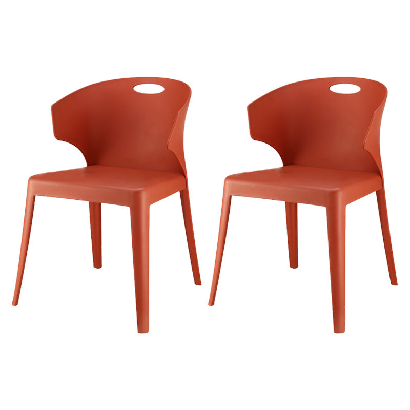 Contemporary Style Plastic Dining Room Chair Multicolor Wingback Side Chair Red 2 Piece Set Clearhalo ' kitchen&dining_furn' 'Dining Chairs' 'Dining Tables & Seating' 'dining_chair' 'furn' 'furn_dining_chair' 'Furniture' 'furniture_dining_chair' 'Kitchen & Dining Furniture' 'kitchen' 3484365