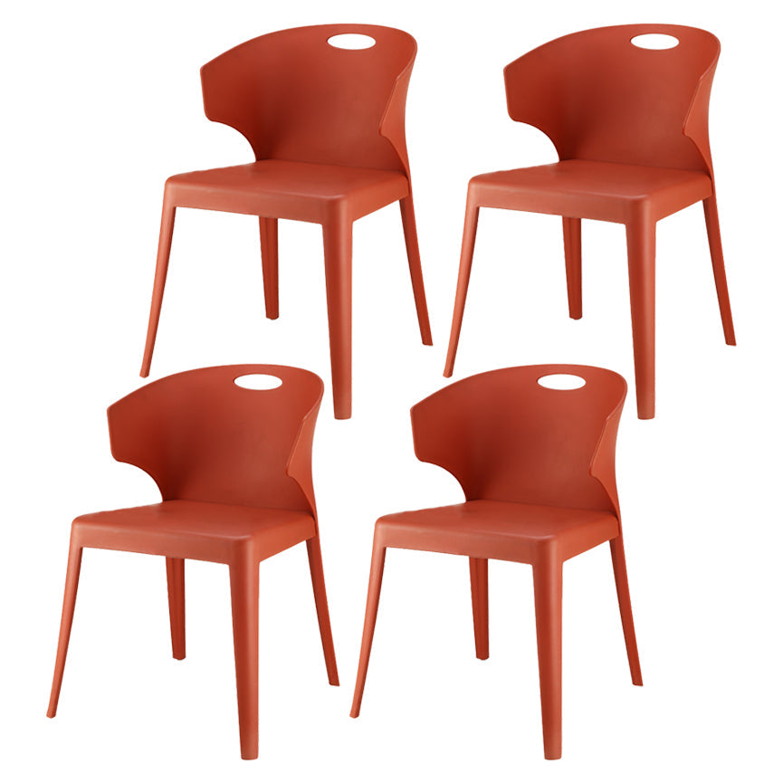 Contemporary Style Plastic Dining Room Chair Multicolor Wingback Side Chair Red 4 Piece Set Clearhalo ' kitchen&dining_furn' 'Dining Chairs' 'Dining Tables & Seating' 'dining_chair' 'furn' 'furn_dining_chair' 'Furniture' 'furniture_dining_chair' 'Kitchen & Dining Furniture' 'kitchen' 3484368