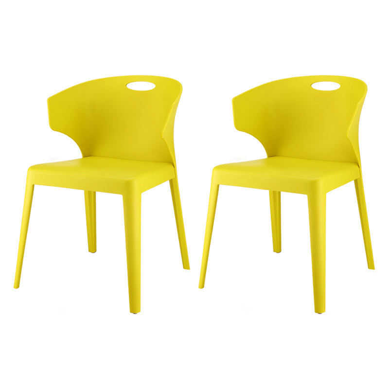 Contemporary Style Plastic Dining Room Chair Multicolor Wingback Side Chair Yellow 2 Piece Set Clearhalo ' kitchen&dining_furn' 'Dining Chairs' 'Dining Tables & Seating' 'dining_chair' 'furn' 'furn_dining_chair' 'Furniture' 'furniture_dining_chair' 'Kitchen & Dining Furniture' 'kitchen' 3484369