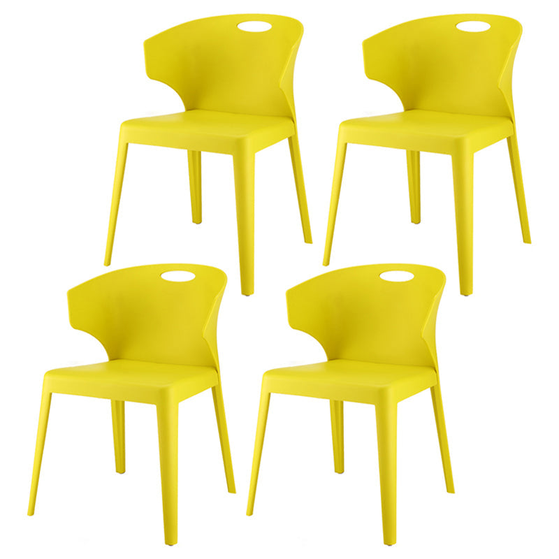 Contemporary Style Plastic Dining Room Chair Multicolor Wingback Side Chair Yellow 4 Piece Set Clearhalo ' kitchen&dining_furn' 'Dining Chairs' 'Dining Tables & Seating' 'dining_chair' 'furn' 'furn_dining_chair' 'Furniture' 'furniture_dining_chair' 'Kitchen & Dining Furniture' 'kitchen' 3484371