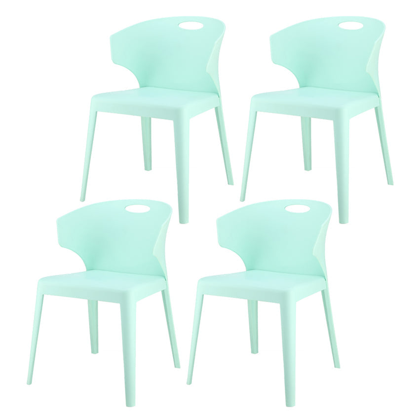 Contemporary Style Plastic Dining Room Chair Multicolor Wingback Side Chair Blue 4 Piece Set Clearhalo ' kitchen&dining_furn' 'Dining Chairs' 'Dining Tables & Seating' 'dining_chair' 'furn' 'furn_dining_chair' 'Furniture' 'furniture_dining_chair' 'Kitchen & Dining Furniture' 'kitchen' 3484374