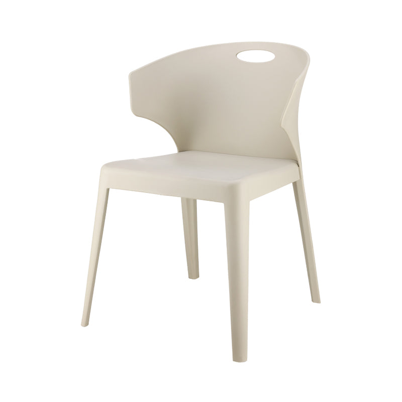 Contemporary Style Plastic Dining Room Chair Multicolor Wingback Side Chair Off-White 1 Piece Clearhalo ' kitchen&dining_furn' 'Dining Chairs' 'Dining Tables & Seating' 'dining_chair' 'furn' 'furn_dining_chair' 'Furniture' 'furniture_dining_chair' 'Kitchen & Dining Furniture' 'kitchen' 3484375