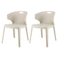 Contemporary Style Plastic Dining Room Chair Multicolor Wingback Side Chair Off-White 2 Piece Set Clearhalo ' kitchen&dining_furn' 'Dining Chairs' 'Dining Tables & Seating' 'dining_chair' 'furn' 'furn_dining_chair' 'Furniture' 'furniture_dining_chair' 'Kitchen & Dining Furniture' 'kitchen' 3484376