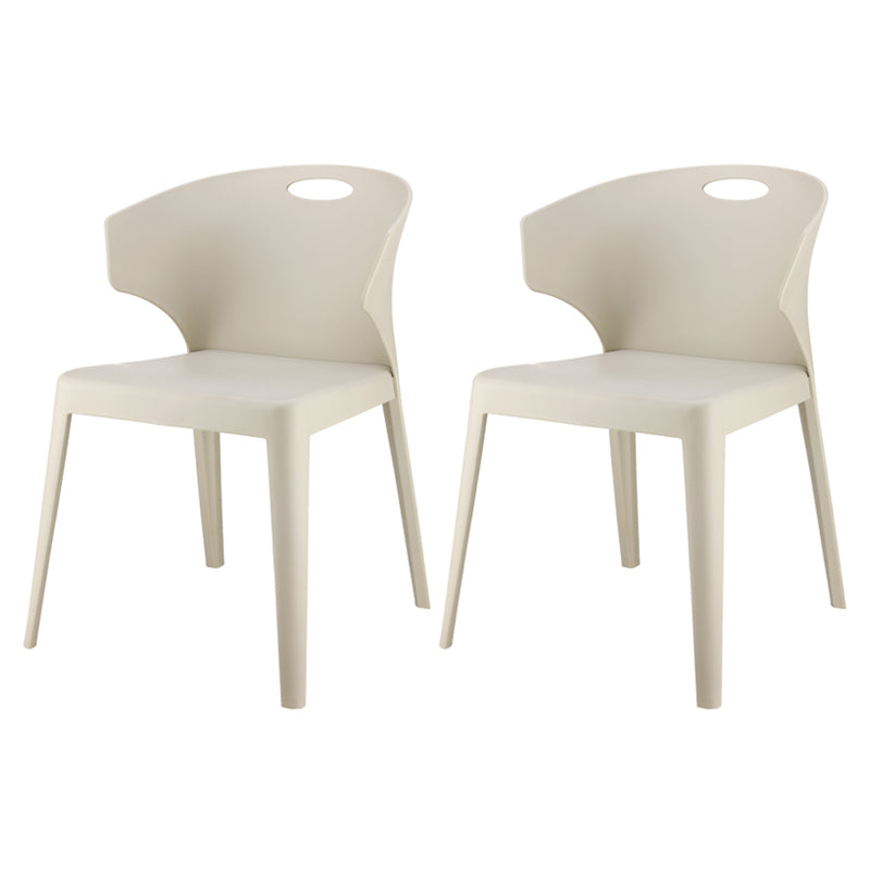 Contemporary Style Plastic Dining Room Chair Multicolor Wingback Side Chair Off-White 2 Piece Set Clearhalo ' kitchen&dining_furn' 'Dining Chairs' 'Dining Tables & Seating' 'dining_chair' 'furn' 'furn_dining_chair' 'Furniture' 'furniture_dining_chair' 'Kitchen & Dining Furniture' 'kitchen' 3484376